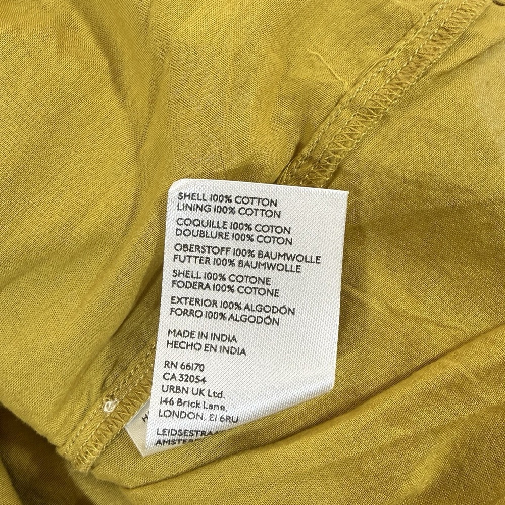Urban Outfitters Penny Smocked Midi Dress Strapless Yellow Ruffle Cotton Sz M - Picture 8 of 12